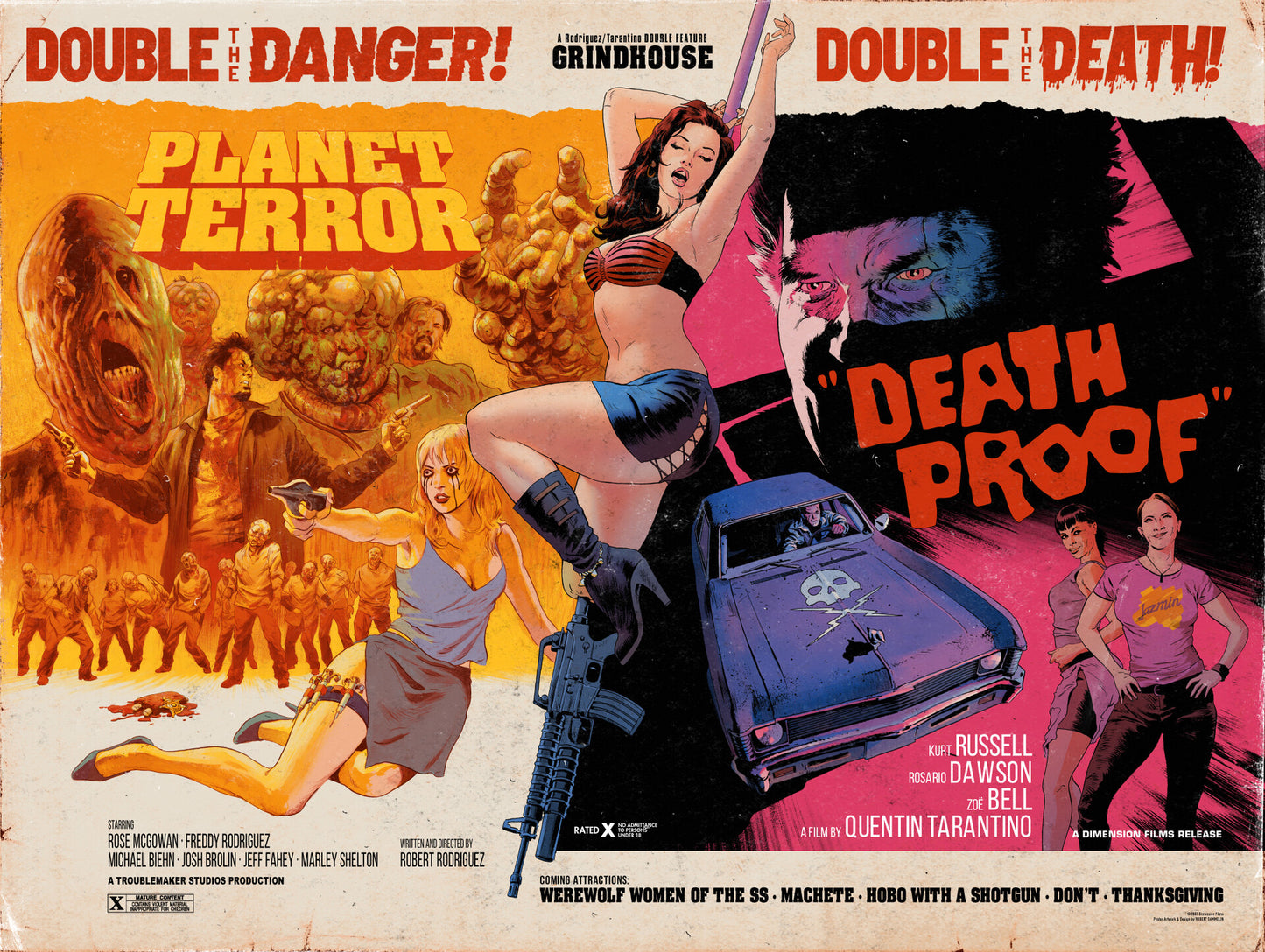 [CUADRO] Death Proof (Quentin Tarantino, 2007) / Planet Terror (Robert Rodriguez, 2007) - Mod: B-01-US